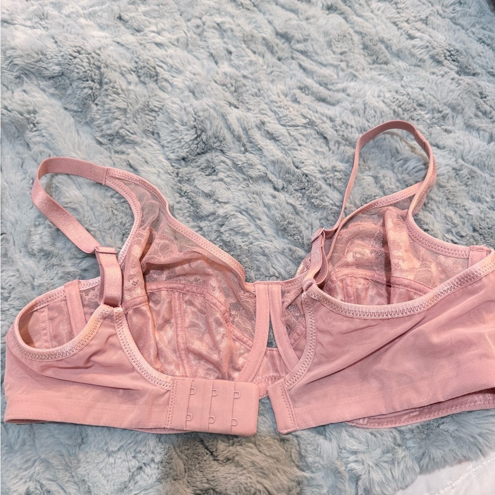 Panache Sabrina High Apex Balconette Underwire Lace Bra Dusty Pink Size 34E NWOT - Picture 2 of 8